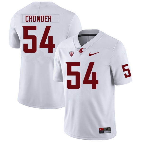 Men #54 Ahmir Crowder Washington State Cougars College Football Jerseys Sale-White